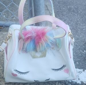 Fashion Nova Pink and White Unicorn Handbag
